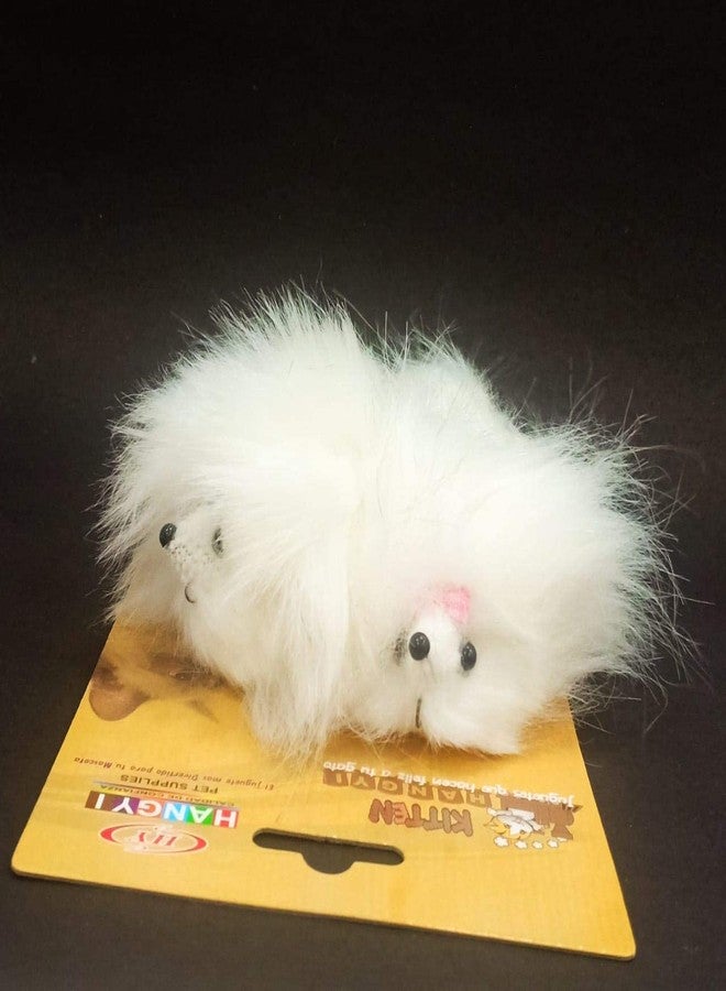 Pups&Pets لعبة قطط على شكل فأر متعدد الألوان من الفرو الحقيقي من Pups&pets - قطعتان - Image 2